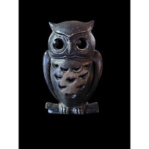 Cast Iron Owl Black Bird 7" Door Stop